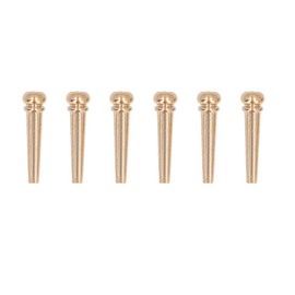 6PCS Guitar Bridge Pin Copper Acoustic Guitar Bridge Pins Peg Replacement for Repairing Yellow