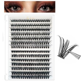 280Pcs Lashes Individuals - D Curl Individual Lashes Eyelash Extensions Mix 9-16mm / 30D+40D Wispy Lash Clusters Natural Look DIY False Eyelashes Thin Band Reusable (30D+40D)