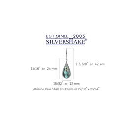 Silvershake Abalone Paua Shell Inlay White Gold Plated 925 Sterling Silver Drop Dangle Leverback Earrings