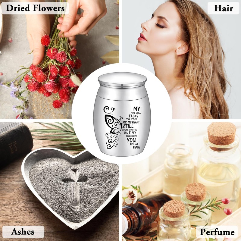 SOITIS Small Urns for Human Ashes Keepsake, Stainless Steel Mini
