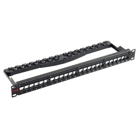 Simply45 24 Port Unloaded UTP Keystone Patch Panel, 1RU includes Cable Management Bracket, 24 Cable Ties - S45-2024U