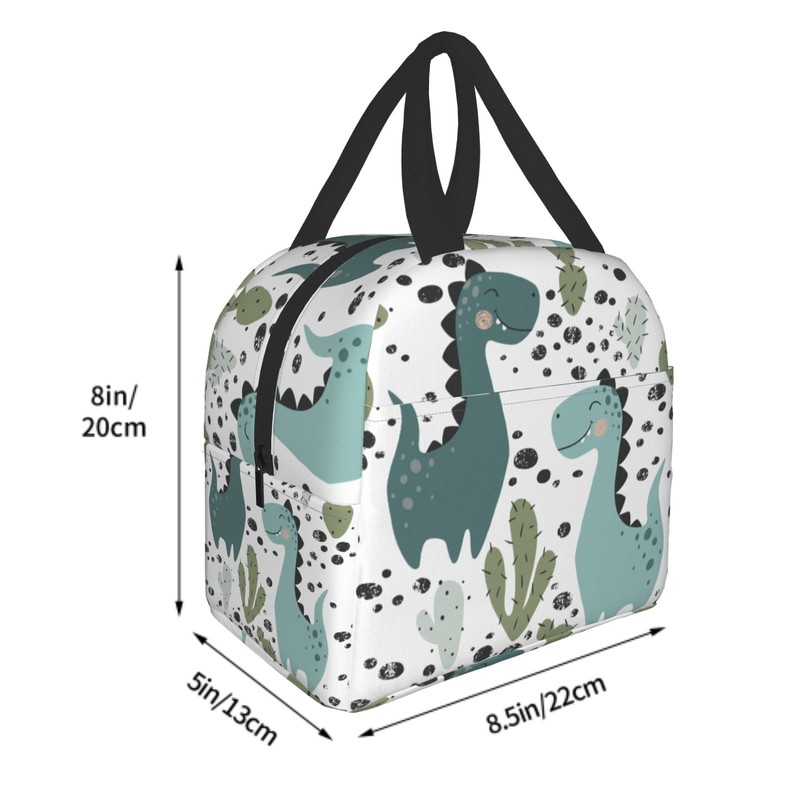 Giwawa Dinosaur Cactus Lunch Bag Waterproof Insulated Lunch Cooler Tote