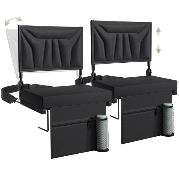 Jocoevol Metal Stadium Seats with Back Support and Cushion, Portable