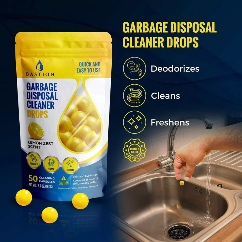 Bastion Garbage Disposal Cleaner and Deodorizer Drops by Bastion