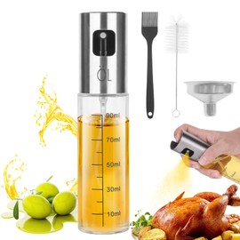 Aotfusd Ölsprüher, 100ML Olivenöl Sprühflasche zum Kochen, Öl Sprühflasche, Ölspender, Ölsprüher mit Bürste Küchenhelfer, Zubehör für Salat, Backen, Grillen,100% BPA frei