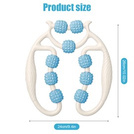 Leg Muscle Massager - Deep Tissue Massage Roller with 9 Wheels, Leg Massager, 2025 Massage Roller Legs, Foot Massager, 360° Trigger Point Massage Roller for Leg, Foot, Arm Massage (Blue)