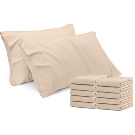 Utopia Bedding King Pillow Cases - 12 Pack - Envelope Closure - Soft Brushed Microfiber Fabric - Shrinkage and Fade Resistant Pillow Covers King Size 20 X 40 Inches (King, Beige)
