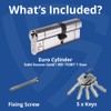 Euro Cylinder Door Lock Chrome - BSI TS007 Sold Secure