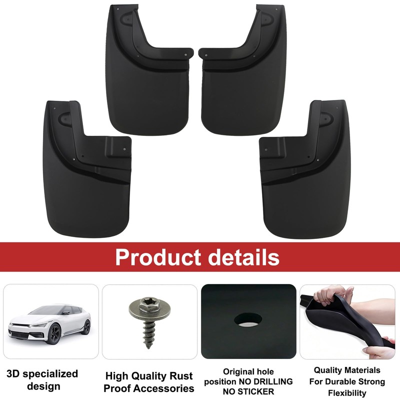 MotorbyMotor Mud Flaps Splash Guard for 2019-2023 Ford Ranger Off-Road