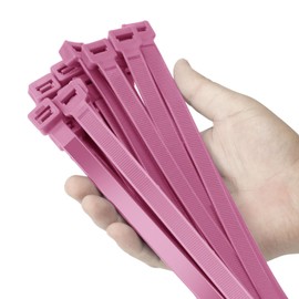 Armpow 24 inch Pink Zip Ties Heavy Duty 50 PACK, 250 LBS Ultra Exclusive Strong Plastic Wire Ties, Large Cable Ties Extra Long Tie Wraps, Indoor and Outdoor UV Resistant