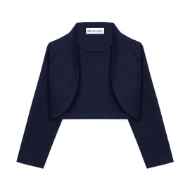Bolerose Girls 3/4 Sleeve Kids Formal Bolero Shrug, midnight blue