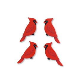 Roeda Brighten Your Life 27052R Cardinal Birds Set of 4 Christmas Winter Magnets