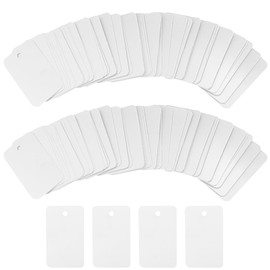 ZJIVQO 200PCS Plastic Tags,Blank Waterproof Eyelet Hole Plastic Shipping Tags,Waterproof Labels for Pricing Clothing Jewelry Garage Supplies Gifts Blank Shipping Tags Merchandise Marking Tags,White