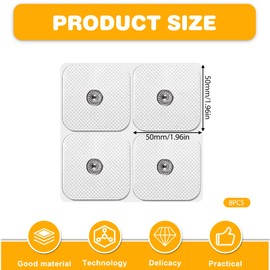 32 Stücke Elektroden Pads, 50 x 50mm Nachkaufset selbstklebende Gel-Elektroden Pads, Selbstklebende Eletroden für Sanitas & Beurer Tens Maschinen Tens Pads mit 3.5mm Druckknopfverbindung