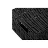 Arpan Small Resin Woven Storage Basket Box with Lid &