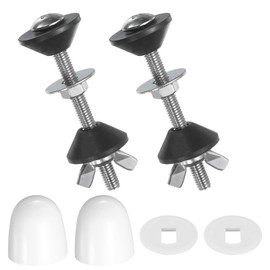 uxcell Toilet Tank Bolts 304 Stainless Steel Toilet Tank Bolt Kit with Waterproof Stainless Steel Washers, Rubber Washers and Extra Long Nut Screws