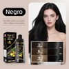 4 en 1 para Champú Colorante, Shampoo Tinte 500ml (Negro)