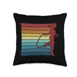 Fitness Jump Rope Gear Apparel Gifts For Beginners Retro Speed Skipping Professional Jump Rope Throw Pillow, 16x16, Multicolor