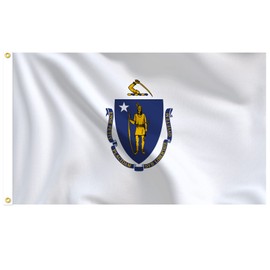 Massachusetts Flag 3x5 ft Outdoor, Double Sided Massachusetts State Flag 3 Layer, Vivid Color Massachusetts MA Flags with 2 Brass Grommets for House Room Decoration