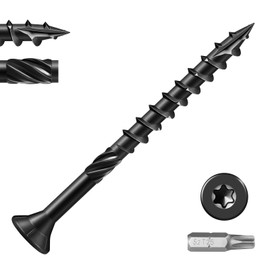 BNUOK #8 Deck Screws 1-1/2 Inch Exterior Decking Wood Screws Heavy-Duty Outdoor Torx Drive Head,Black Rust Resistant Epoxy Coated for Timber,Fence,T25 Star Bit (5Ib,787Pcs)