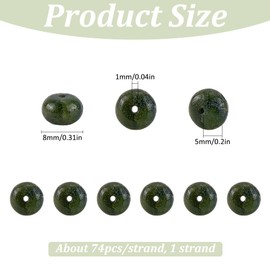 SOFPLATE 1 Strand 74Pcs Rondelle Stone Beads 8mm Indian Agate Beads Flat Round Dics Small Natural Stone Gemstone 15 Inch Lentil Smooth Spacer Loose Bead for Jewelry Making Bracelet Necklace DIY Craft