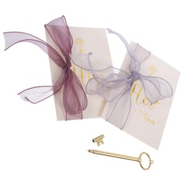 LALAFINA Elegant Pledge Card Set for Wedding Vows Books Romantic Pattern Decor Wedding Bridal Shower