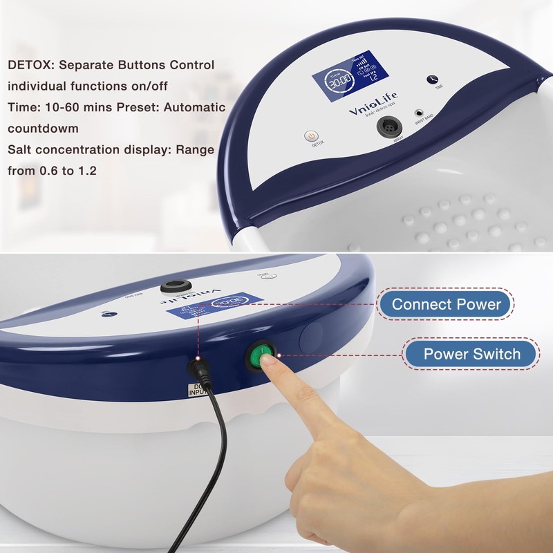 VnioLife Ionic Foot Bath Detox Machine, Portable Ion Detox Foot