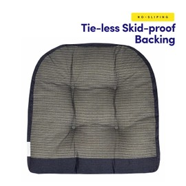 Sweet Home Collection Rocking Chair Cushion Premium Tufted Pads Non Skid Slip Backed Upper and Lower with Ties, 2 Piece Set, Navy Blue (Pack of 1)