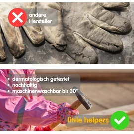 Gebol Little Helpers 2 Pairs Kids Fairytale Forest Design Work Gloves Seamless Protective Gloves Made from Recycled Polyester, Dermatologically Tested and Non-Toxic, Size 3