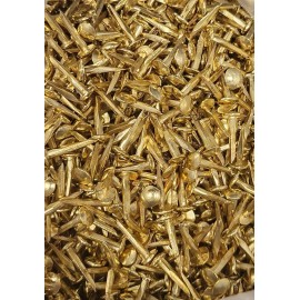 Furniture Knowledge Brass & Steel Trunk Nails 3/4" Long - (1/4 LB Bag) chest steamer antique vintage - Brass Plated