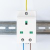 Din Rail Mounted Receptacle, AC 110-250V 15A Outlet Power Module
