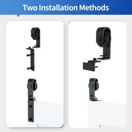 KINMADE 48 in Double Bifold Sliding Barn Door Hardware Kit for Closet Doors, Smoothly and Quietly,Top Mount (Track Length 51'',No Door)