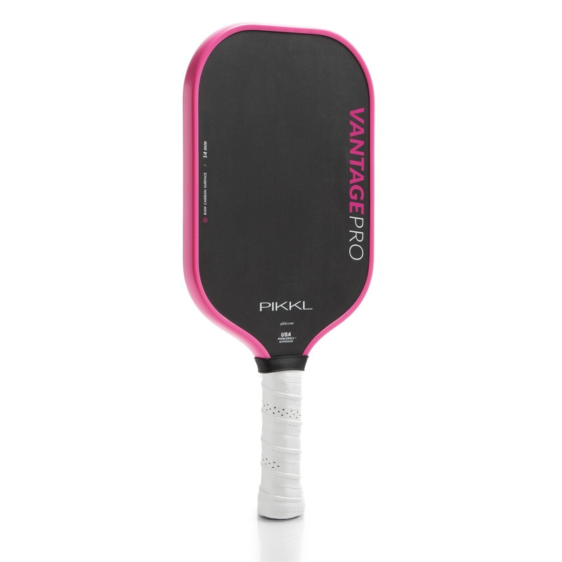 PIKKL VantagePro Carbon Fiber Pickleball Paddle (Pink, 14 mm)