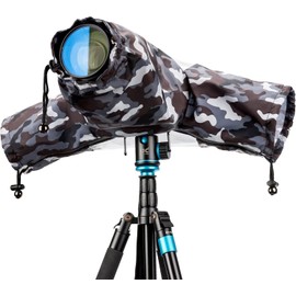 JJC RC-1GR Rain Cover for Small SLR Cameras such as Nikon D90 and Canon EOS 7D, or Cameras Size Smaller than 150 x 112 x 75mm (Camouflage Gray)