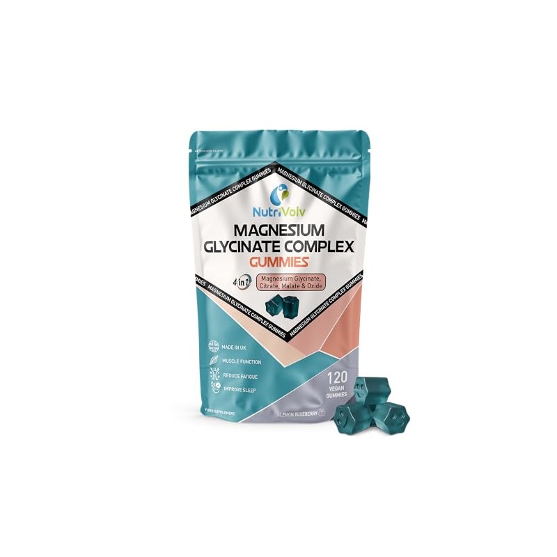 Magnesium Glycinate Complex Gummies | 120 Count | 4-in-1 Complex