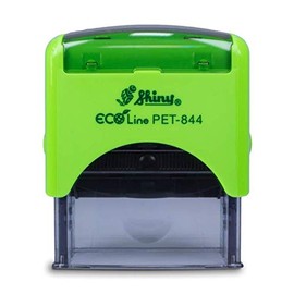 Shiny ECOline PET-844 Stamp with Your Own Text and Logo – 57 x 22 mm, up to 5 Lines – Stamp Made from Recycled Plastics