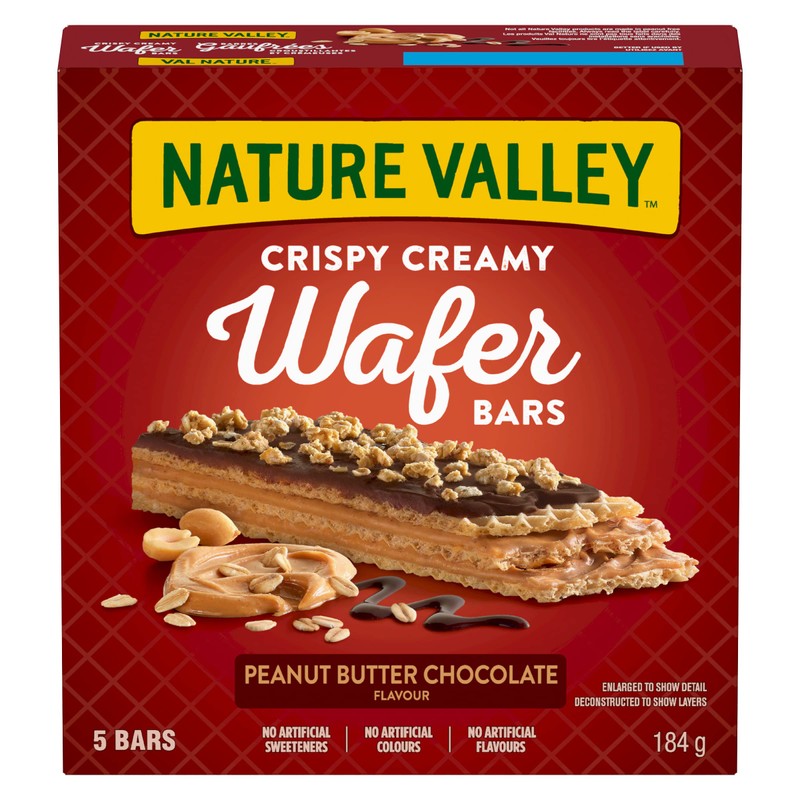 NATURE VALLEY Crispy Creamy Wafer Bars, Peanut Butter Chocolate, 5