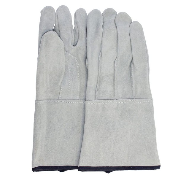 Otafuku Gloves Leather Gloves for Welding [Cow Split Leather, 5 Fingers, Inner Cotton Type, Length Approx. 13.0 inches (33 cm)] #485 Free