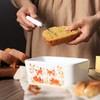 WAIT FLY Fox Ceramic Butter Dish with Bamboo Lid and