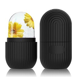 Rodillo de hielo facial, GeeRic Hielo para Masaje Facial Reutilizable para ojos, cuello, rodillo de masaje facial de belleza para eliminar círculos oscuros, rodillo facial retráctil, herramientas para el cuidado de la piel