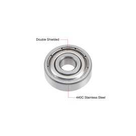 sourcing map S626ZZ Stainless Steel Ball Bearing 6x19x6mm Double Shielded 626Z Bearings 1-Pack