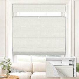 No Drill Top Down Bottom Up Roman Shades, 22×64in, Natural