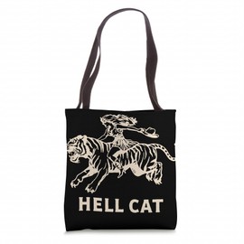 Vintage Hell Cat Art Retro Tiger Graphic Aesthetic Tote Bag