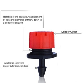 ADJUSTABLE DRILLS 0 to 70 L/H (25 units). Used in the garden and agriculture. Pressure 0.5 to 3 bar.