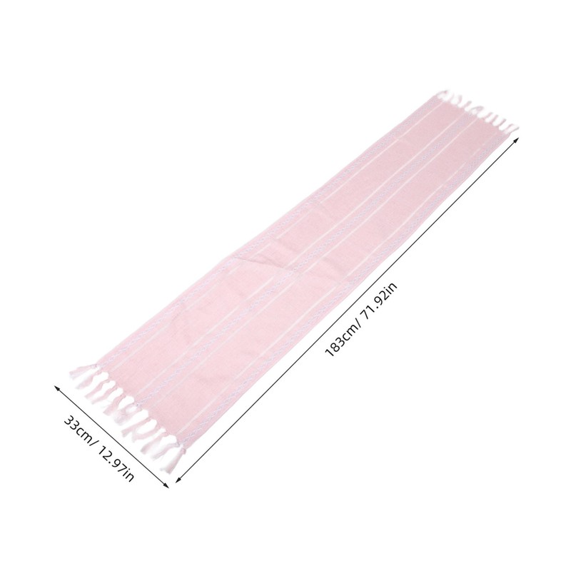 NOLITOY Rustic Pink Table Runner with Tassels Woven Decorative Table