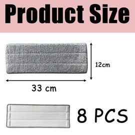 8 PCS Microfibre Mop Pads Mop Heads Replacement Cleaning Pad Washable Cloth Mat Dry Or Wet Pads Reusable Wet and Dry Mop Pad Replacement Mop Pads Cleaning Pad Washable (Gray)