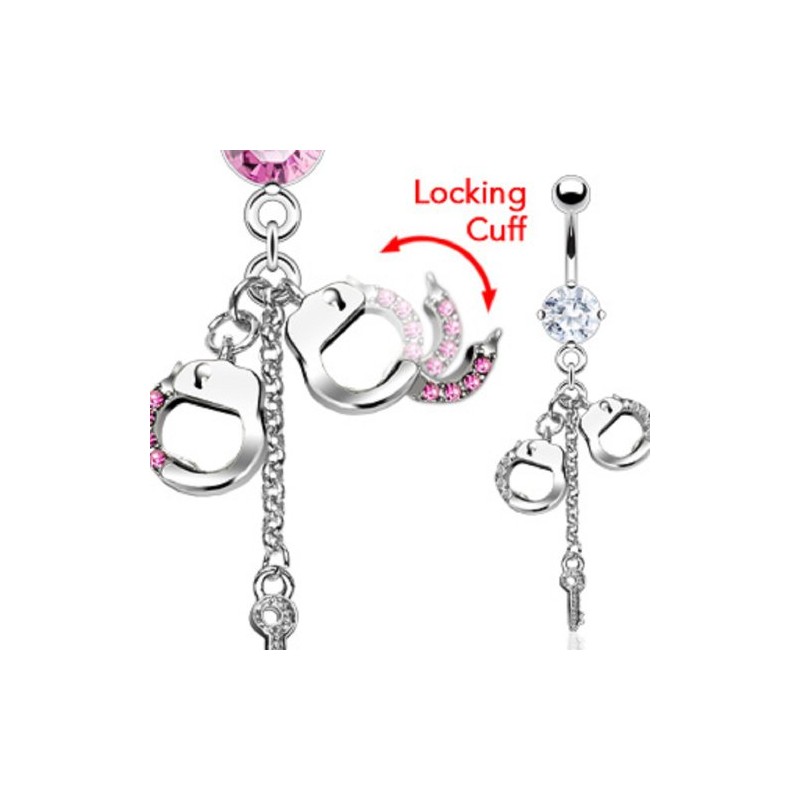 Pierced Owl - 14GA 316L Stainless Steel CZ Crystal Dangling