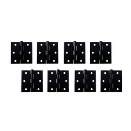 QCAA Square Door Butt Hinge, Heavy Gauge, Swaged, Loose Pin, 2-1/2"x2-1/2 x2.0mm, Black, Made in Taiwan, 8 Pack