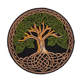 3.5" Tree of Life Patch - Embroidered Celtic Tree of Life Iron On Decorative Patches Sew On for Holes, Clothing, Dress, Jeans, Hat, Backpacks, Clothes, Jackets - Family Tree Patch
