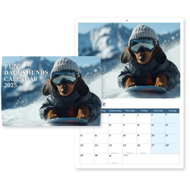 Fun Dachshund Calendar 2025 12 Month to View Wall Calendar 2025 UK A4 Funny Dog Calendar 2025 Papa Prints